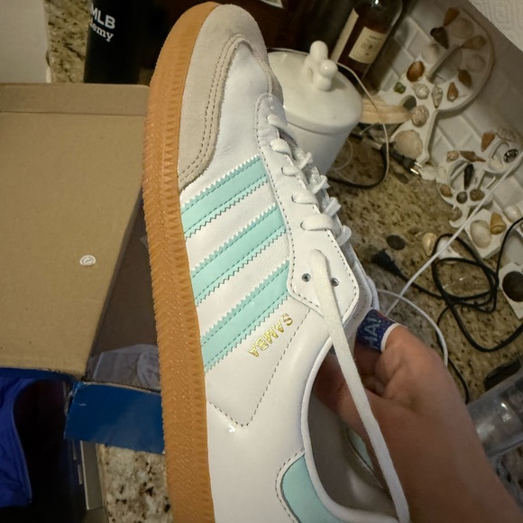 Adidas samba white/semi flash aqua - Picture 5 of 9